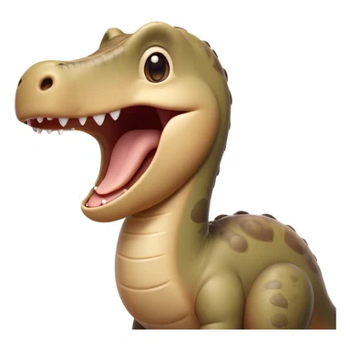 Cinematic Cute Yawning Brontosaurus Portrait Emoji, Head tilted slightly with a dramatic, wide-open yawn, showcasing its monumental, elongated neck and a massive, textured body with sleepy, half-closed eyes and a relaxed, open mouth, Simplified yet irresistibly cute features, highly detailed, glowing with a soft, cozy ancient glow, high shine, relaxed yet expressive, stylized with a dash of whimsical prehistoric ease, soft glowing outline, capturing the essence of a drowsy yet affectionate Brontosaurus that appears ready to stretch and yawn its way out of the screen! sticker