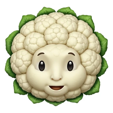 cauliflower emoji with expressive face sticker