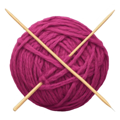 Ball of yarn with two knitting needles sticker