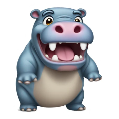 baby hippo angry screaming full body sticker