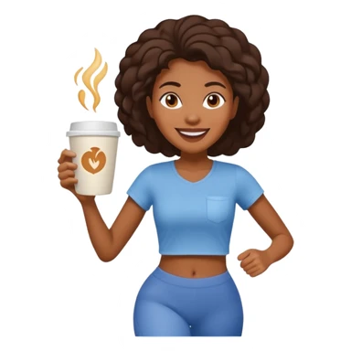 Morning Coffee Runner black woman  sticker
