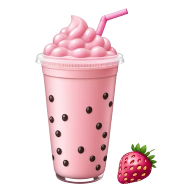 strawberry boba milk tea sticker