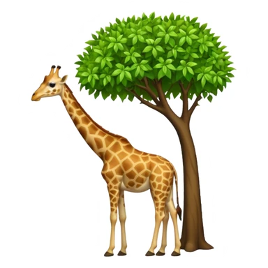 giraffe eating leaves from a tree sticker