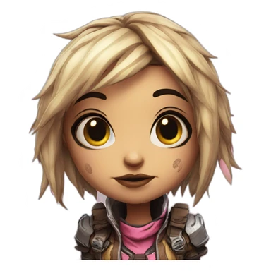 Tiny Tina from borderlands giving a kissy face sticker