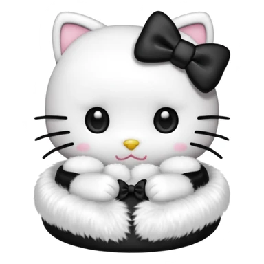 hello kitty with a black bow sticker
