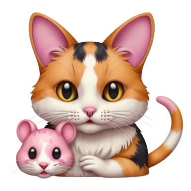 A cat holding a dead mouse in its mouth sticker