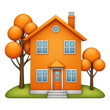 A basic home emoji with orange highlights sticker