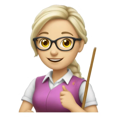 A Ukrainian female teacher holds a magic wand in her hand sticker