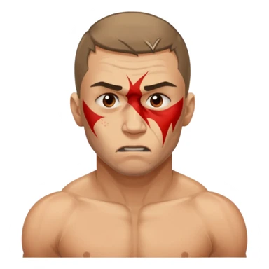 RUSSIAN MMA FIGHTER WITH BRUISED BODY IN VISIBLE PAIN sticker