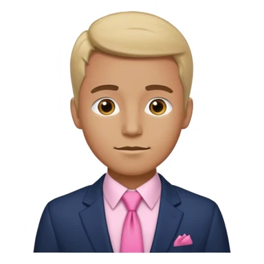 man with pink tie and blazer sticker
