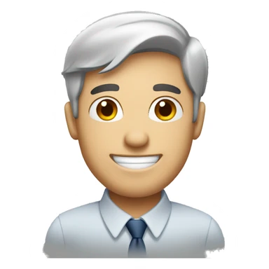 fair skin male office worker happy face sticker