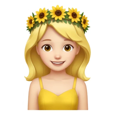 girl with flower crown in yellow dress sticker