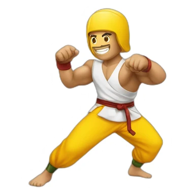 Smily face Emoji capoeira fighter sticker