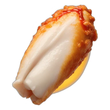 A chicken wing with Hot sauce sticker