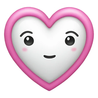 white heart with pink bow sticker