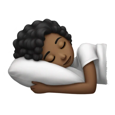 Black hair girl dramatic sleeping sticker