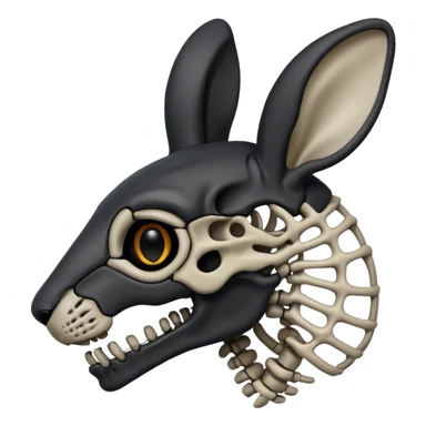 Tête de lapin squelette noire de profil avec des G à la place des yeux  sticker