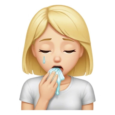a blond girl vomiting sticker