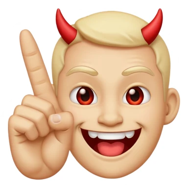 este emoji 😈 con unos dedos groseros 🖕🏽en los lados sticker