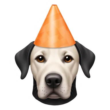 black lab dog wearing a cone around head  sticker