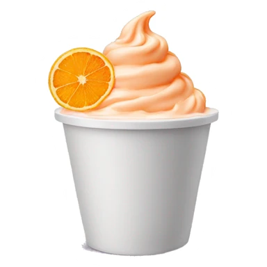 Frozen yogurt with orange cup sticker