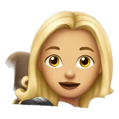 blonde girl in car duckface sticker