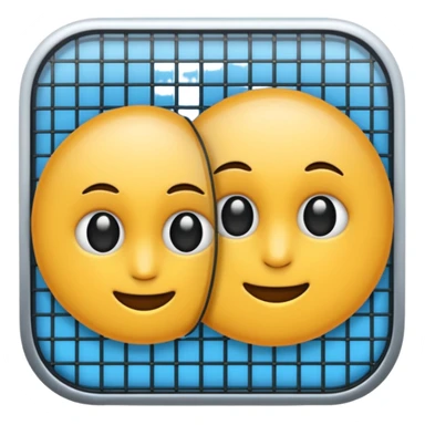 overlapping images, one realistic and one digital grid sticker