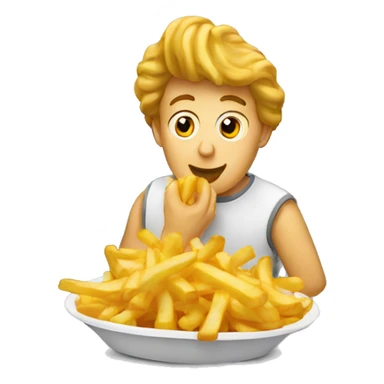 Belgian eating fries sticker