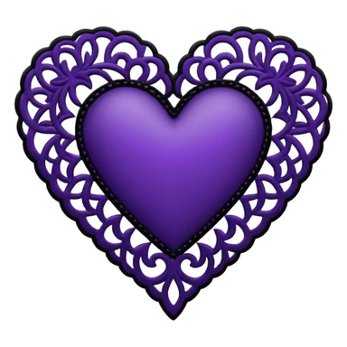 black and purple lace heart sticker