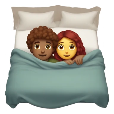 Burgundy haired girl and boyfriend cuddling in bed sticker