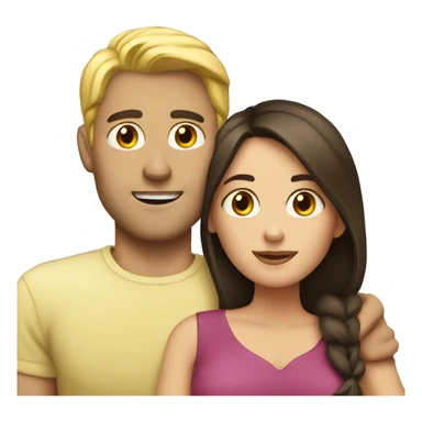 Blond man and brunette woman cuddling sticker