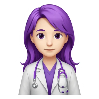 purple long haired doctor sticker