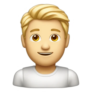Blond man programmer with hazelnut sticker