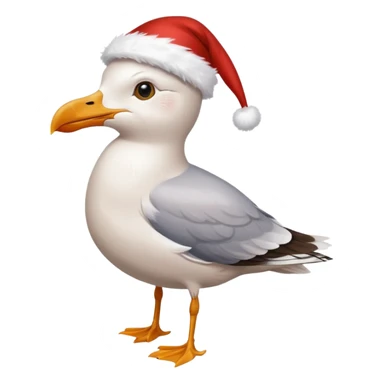 Seagull with a xmas hat sticker