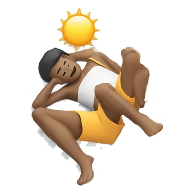 Guy laying on beach with sun out  sticker
