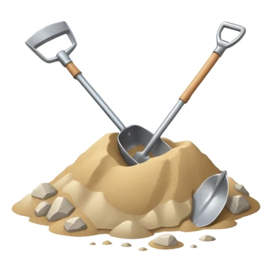 pile of sand with a shovel clabber sticker