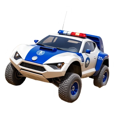 Star Wars’s storm trooper’s police evil darkly night blue Dirty and dented Local Motors Rally Fighter off road race car hot rod meets 2013 scion fr-s trophy truck-style basher flying down a dusty road (silver wheels) sticker