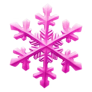 Hot pink crystallized snow flake sticker