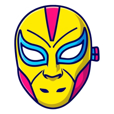 luchador ski mask, colorful mexican wrestling mask sticker