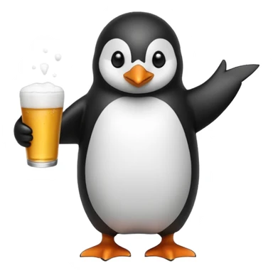 penguin playing beer pong  sticker