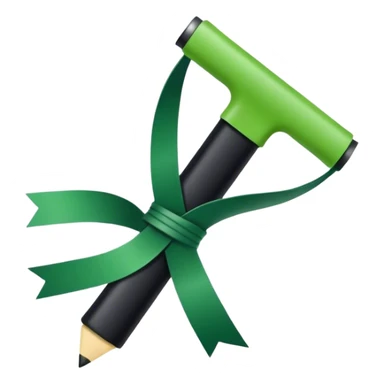 creami una paglietta con un nastro verde e uno nero sticker