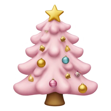 Light pink Christmas tree with ornaments on it sticker