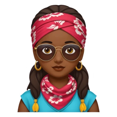 kerala Girl  with bandana & sunglass sticker