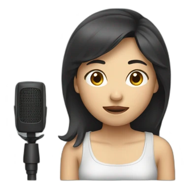 asian female recording video sticker