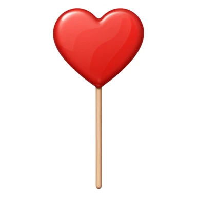 red heart-shaped lollipop on a stick sticker