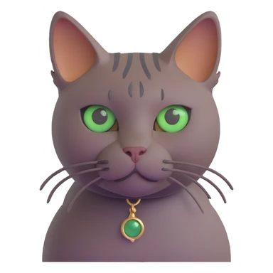 brownish gray cat with green eyes close together sticker