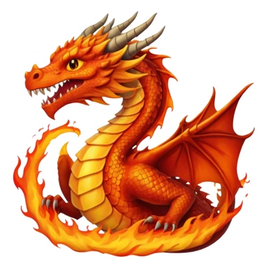 um dragão pegando fogo sticker