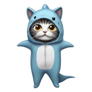 Cat in a shark onesie sticker