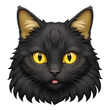maincoon black cat with yellow eyes sticker