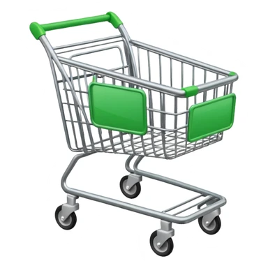 create empty shopping trolley emoji with green accent color sticker